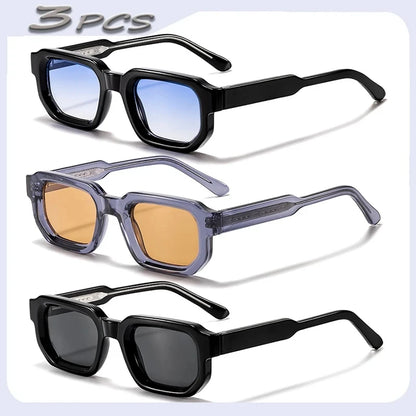 1/2/3 Pcs Wholesale New Square Retro Sunglasses Men Fashion Punk Sun Glasses Women Travel Eyewear Lunette De Soleil Femme UV400