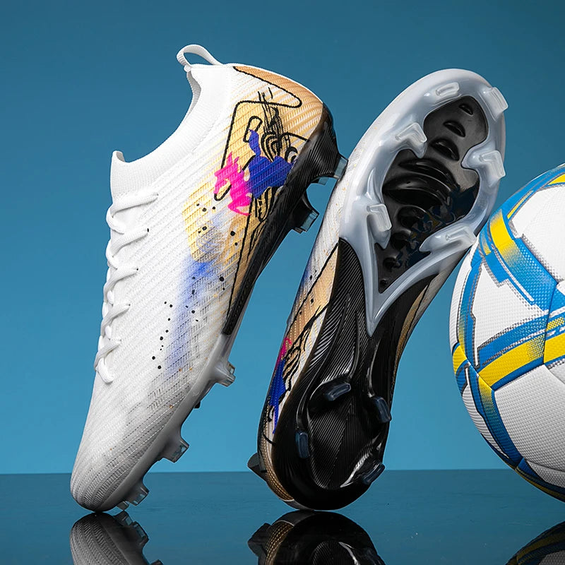Novas Chuteiras de Futebol para Homem, Chuteiras de Futebol FG Antiderrapantes para Treino, Chuteiras de Futebol com Pitões Longos para Jogo, Ultraleves, Exterior, Dropshipping