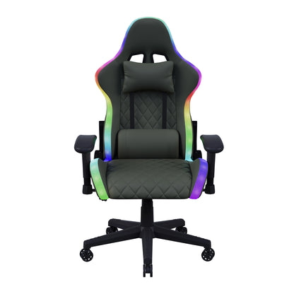 Gaming Chair,Ergonomic Gaming Chair with LED,Adjustable Computer Chair for Teenagers,Lumbar Cushion,Gamer Chair,Black