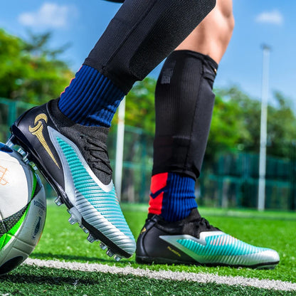 Chaussures de Football pour hommes, crampons de société, bottes professionnelles de terrain de Football en plein air, chaussures d'entraînement sur gazon, baskets à pointes longues