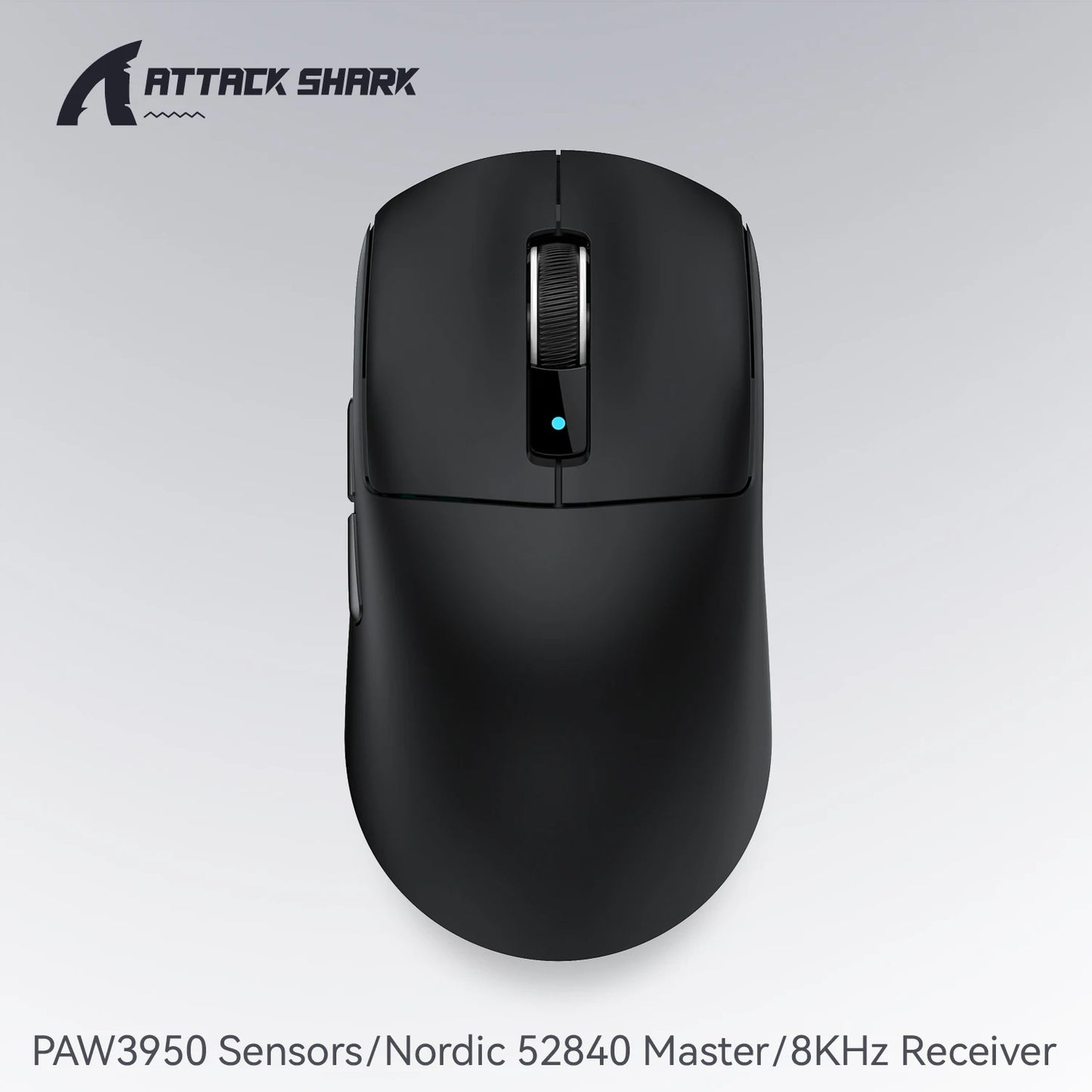 ATTACK SHARK R6 PAW3950MAX bežični gaming miš, 8Khz frekvencija ispitivanja, ultralagani 39g, Nordic 52840 MCU, Omron optički mikroprekidači