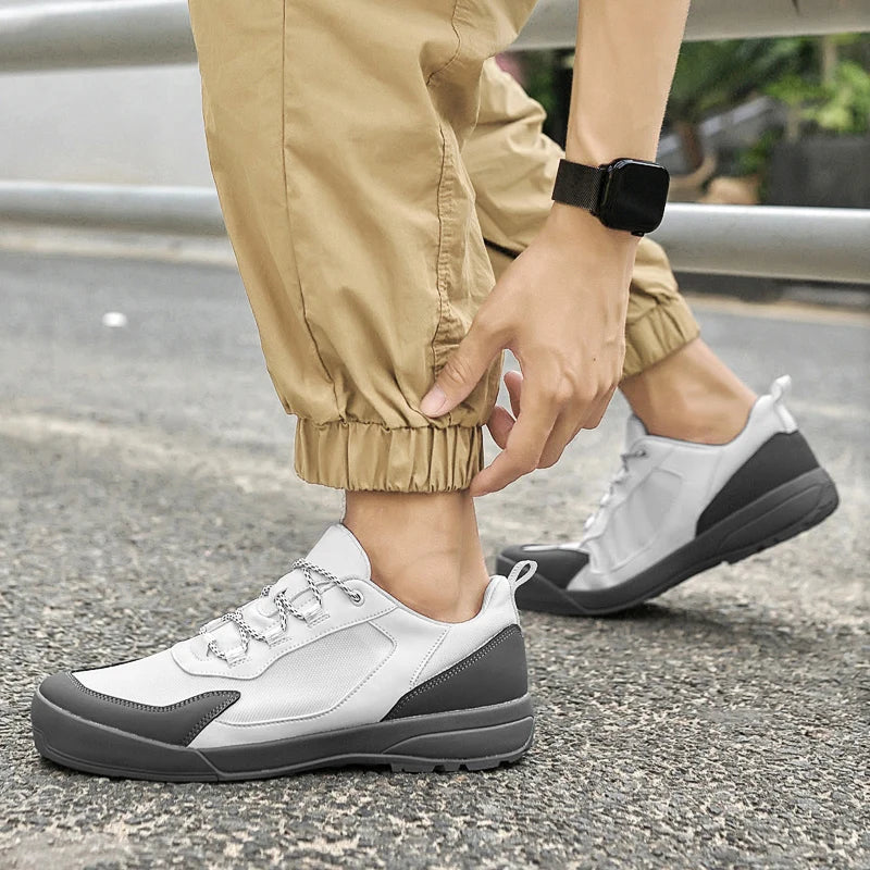 Leisure Walk Men Casual Shoes Fashion Genuine Leather Sneakers Outdoor Male Sports Shoes Non-Slip Walking Shoes Treking Footwear