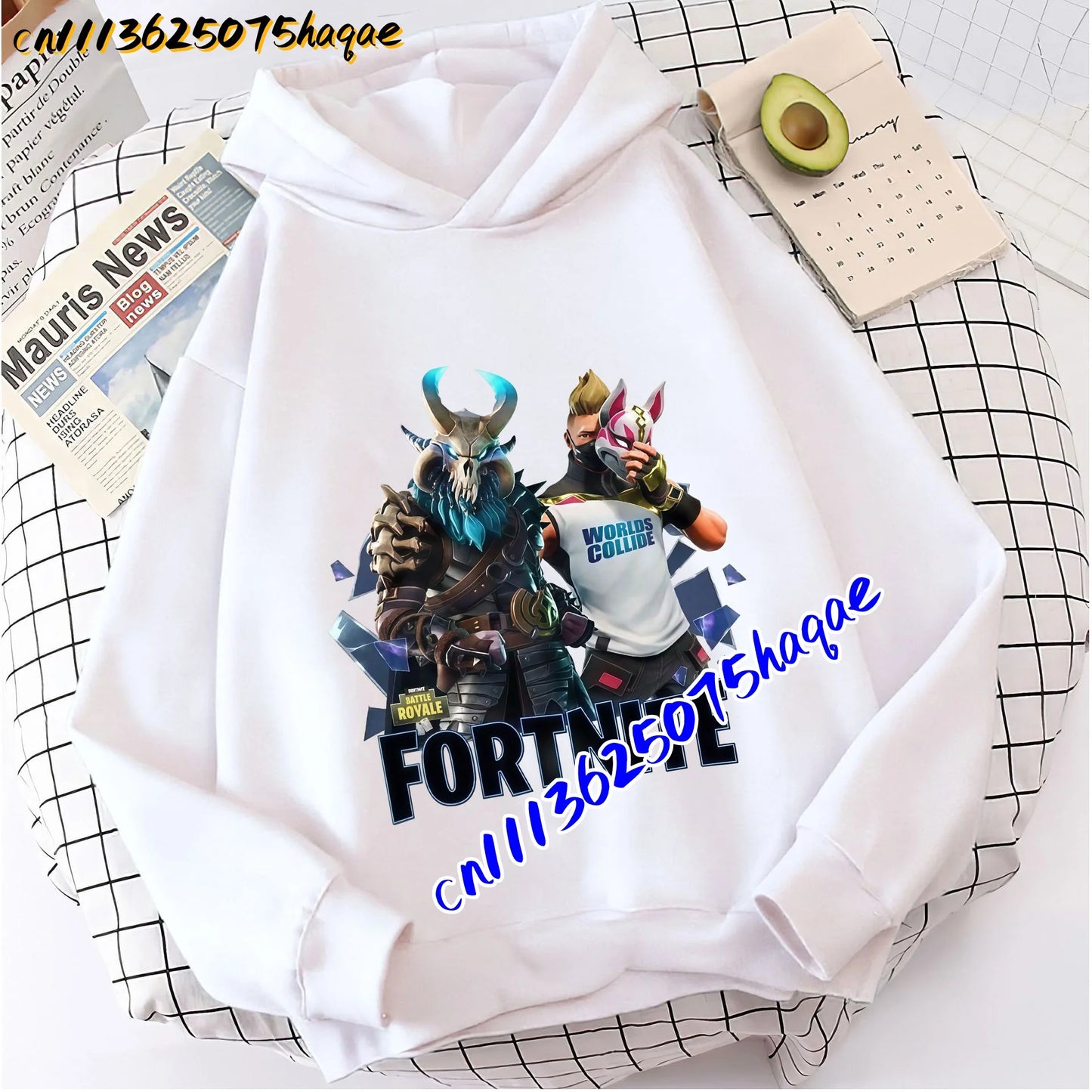 Детски суитшърт с качулка FORTNITED с дълъг ръкав за момичета и момчета, streetwear стил, аниме мода, горнище за деца и бебета, подарък