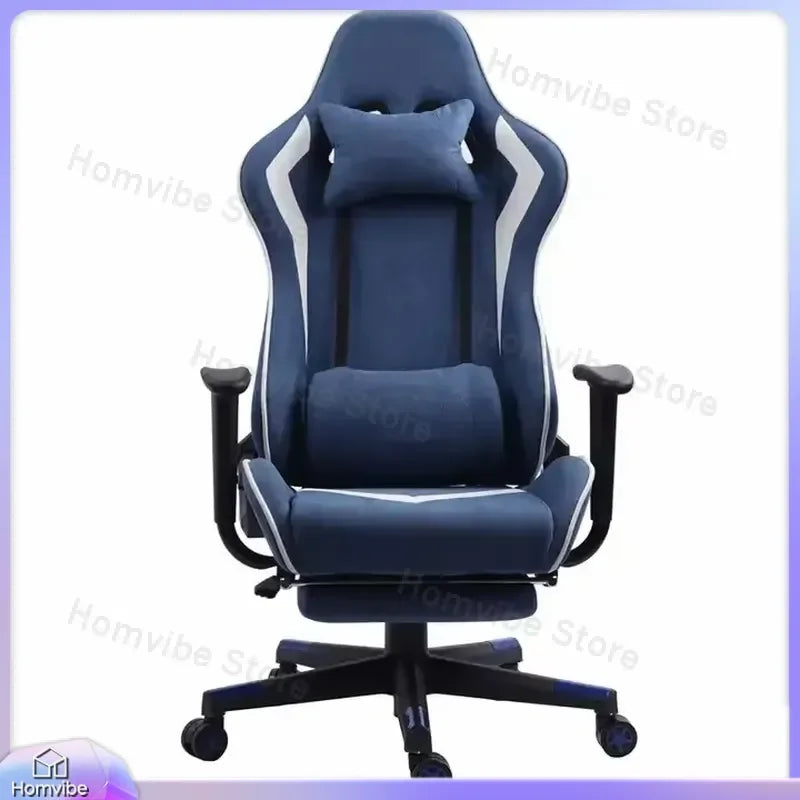Chaise de jeu noire robuste, inclinable à 180 degrés, chaise de bureau ergonomique avec fonction de massage, accoudoirs 2D réglables, tissu