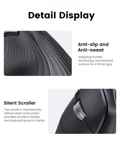 Mouse Wireless Bluetooth5.0 2.4G Ergonomic 4000DPI 6 Mute Buttons for MacBook Tablet Laptops Computer PC Mice