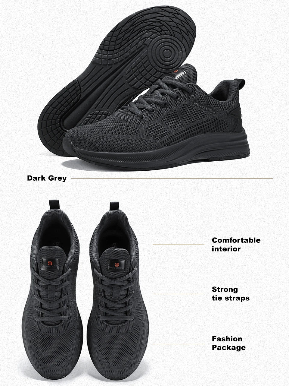 Baasploa Men Running Shoes Brand Male Designer Mesh Casual Sneakers Lightweight Lace-Up New Male Outdoor Sports Tennis Shoe