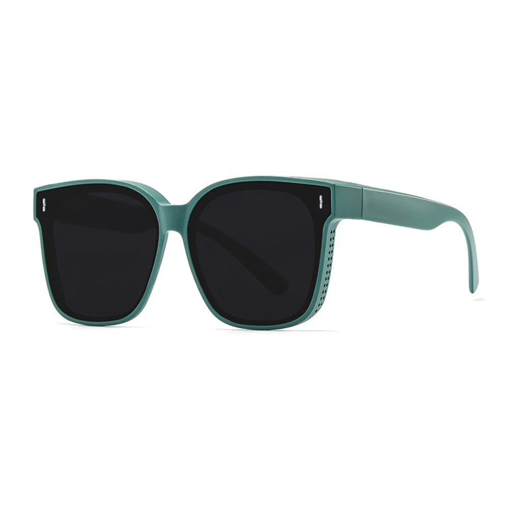 Gafas de sol polarizadas de moda para llevar sobre gafas graduadas para miopía; gafas portátiles para hombre y mujer, de estilo vintage, para pesca y conducción