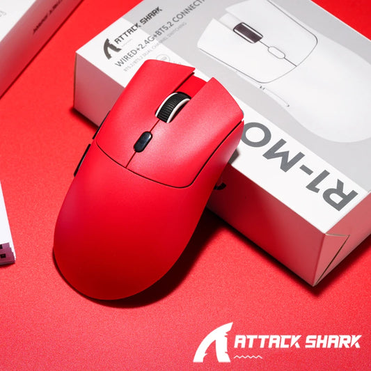 Attack Shark R1 Wireless Mouse for Gaming 1000 Hz PAW3311 Sensor,Rechargeable,Bluetooth Tri-mode,Ergonomic