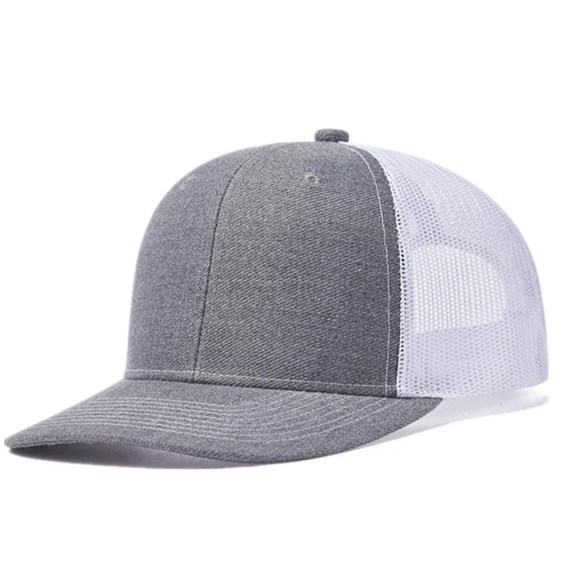 Hot Sale Unisex Cap Slight Curved Brim Style Trucker Hat  Men & Women Casual Outdoor Breathable Summer Cap
