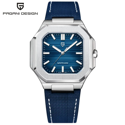 PAGANI DESIGN New V2 Orologio da uomo quadrato al quarzo, marchio di lusso premium, sportivo, impermeabile, in zaffiro e acciaio inossidabile
