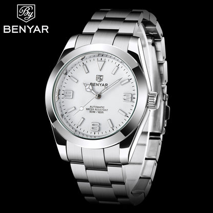 BENYAR 2025 Nuovo orologio meccanico automatico da uomo, stile business e sportivo di lusso, impermeabile 50M, orologio da uomo