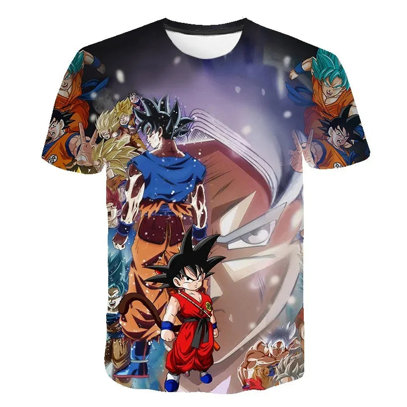 Men's T-shirts Dragon Ball Z T-shirt Boys Clothes Children's Clothing Summer Short Sleeve Kids Cartoon Tee Tops Baby Boy