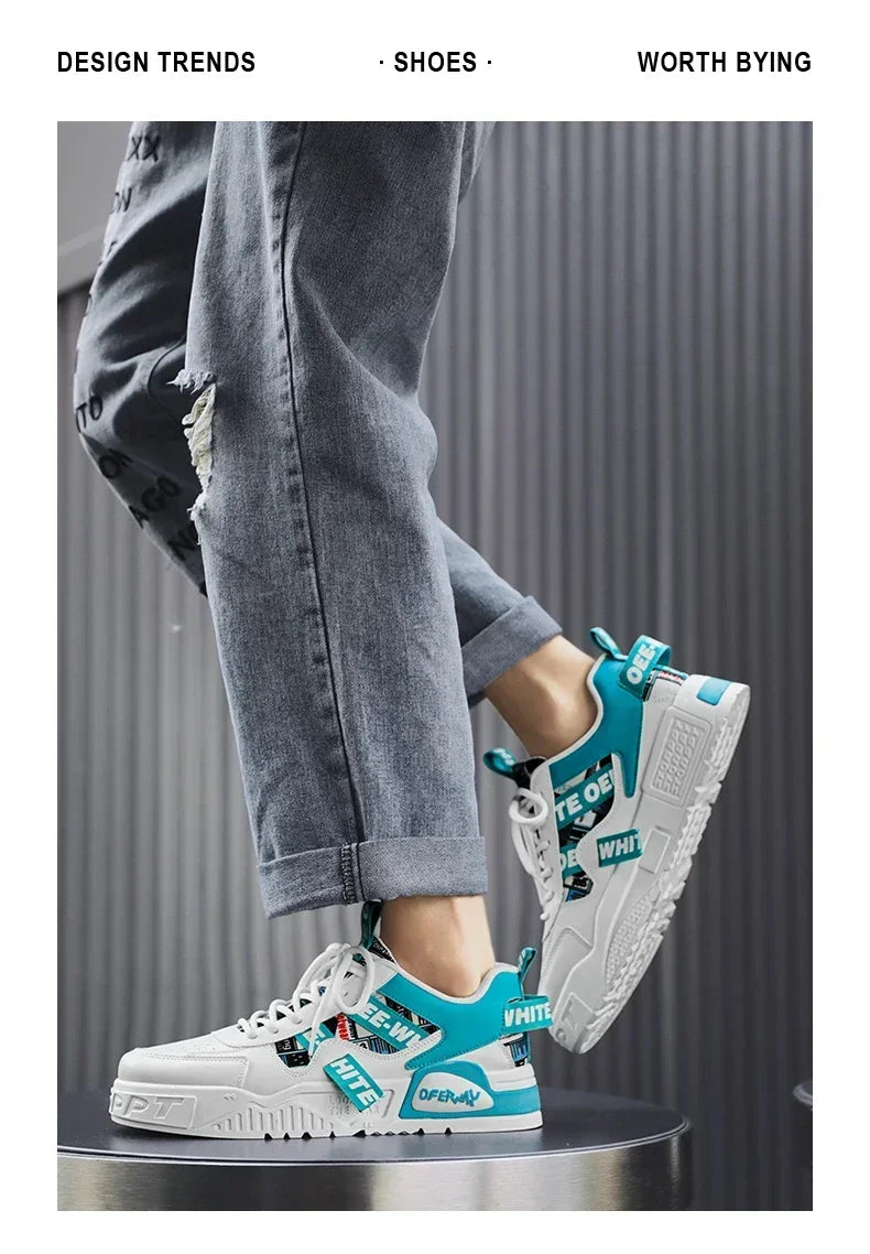 Skateboard Herresko Sommersneakers Læder Casual Mode Udendørs Løb Sport Vandreture Tennis Platform Designer Luksus