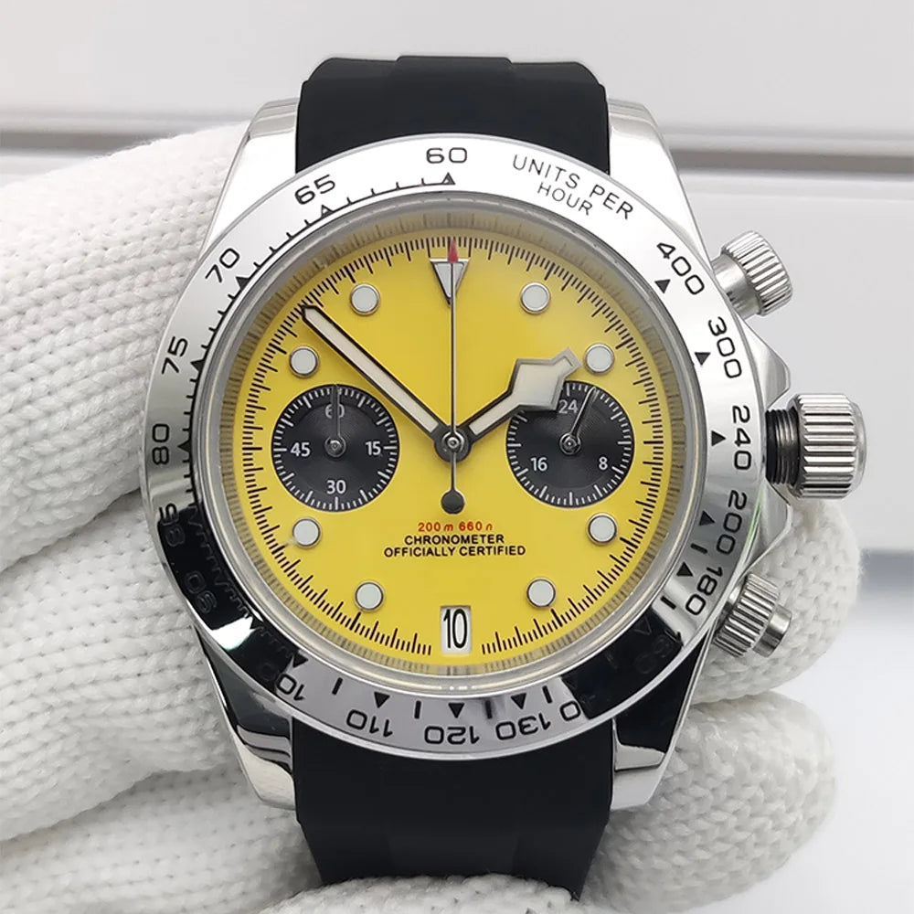 VK64 Men’s Chronograph Watch  Sapphire Crystal AR Glass, 5 Bar Waterproof Quartz Sports Watch
