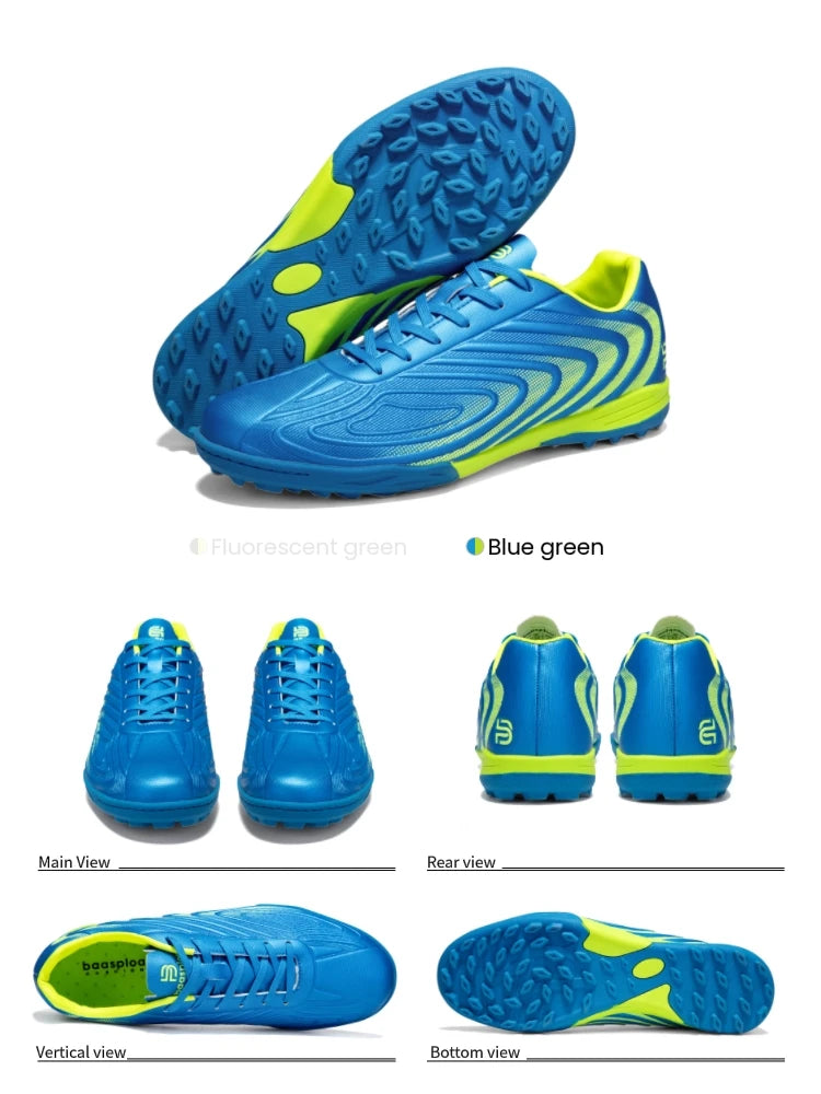 Baasploa Men Professional Soccer Shoes Outdoor Anti-Slip Training Sport Shoes Male Light Leather Football Boots Chuteira Campo
