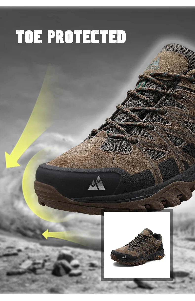 HIKEUP Zapatillas de exterior de moda para hombre, calzado deportivo casual de senderismo, botas de trekking de montaña y camping, antideslizantes y resistentes al desgaste
