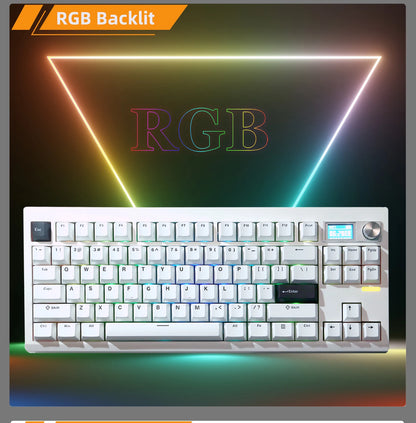 GMK87 Wireless Hot-Swappable Mechanical Keyboard Bluetooth/2.4g With Display Screen and Volume Rotary Button for Games and Work