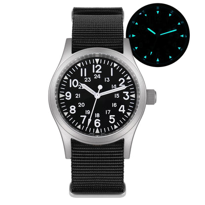 Militado ML05 38mm Vintage Watch VH31 Quartz Movement Field Watches Domed Sapphire Crystal With High Clear AR Coating Wristwatch
