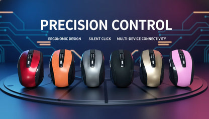 2.4G Wireless Mouse,7500 DPI,6 Buttons, 4-Ways Scroll Optical Gaming Mouse,Ergonomic Design For Desktop&Macbook PC Laptop