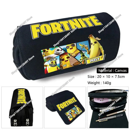 Fortnites Anime Pencil Bag Kawaii PencilCase Large Capacity Waterproof Handheld Cosplay Pencil Pouch Office Stationary Gift Toy