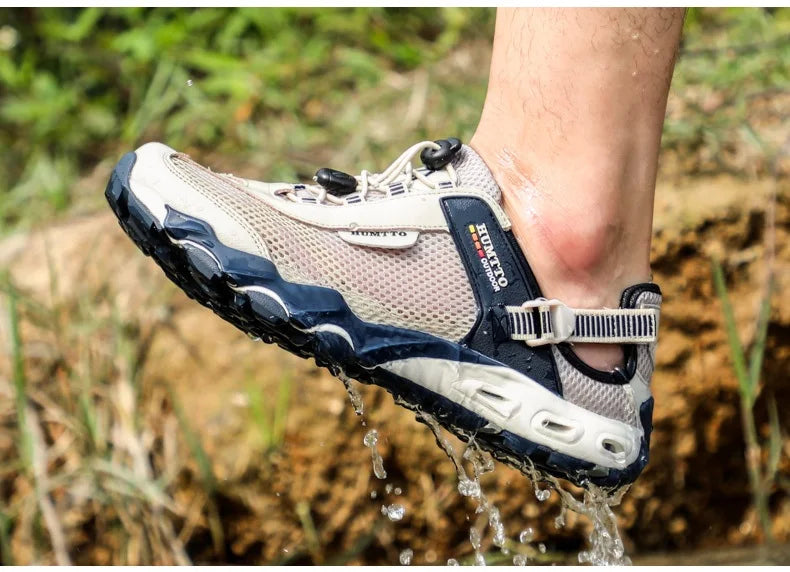 HUMTTO Summer Wading Hiking Shoes for Men Outdoor Men Sneakers Breathable Quick Drying Sports Trekking Beach Barefoot Men's Shoes