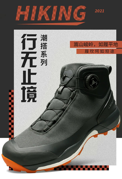 HUMTTO hiking shoes men's winter high-top warm non-slip hunting shoes women outdoor sports cushioning snow boots Tactical boots