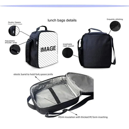 Popular Game FortniteS Child Insulated Large Capacity Bag for Boy and Girl Student Outdoor Resuable Thermal Cooler Lunch Box