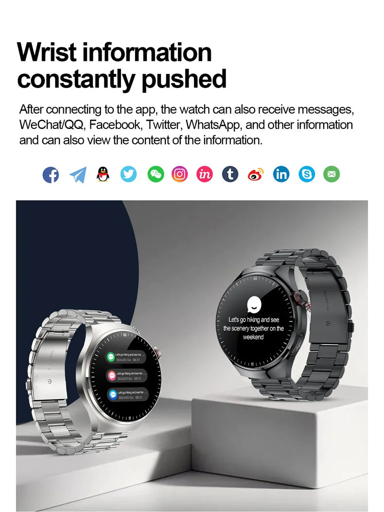 2025 New Smart Watch For Men Health ECG+HRV Blood Oxygen Uric Acid Fitness Sport Tracker Watches body fat Sleep Call Smartwatch