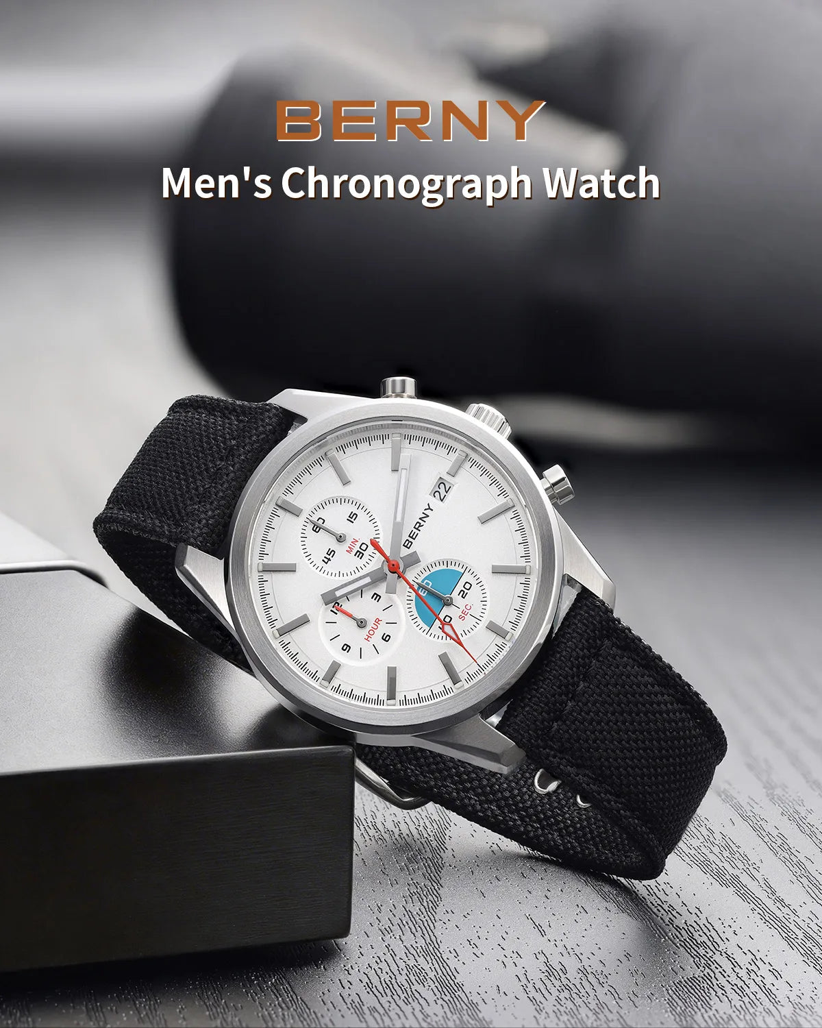 BERNY Top Quartz Chronograph Men's Watches Luminous Miyota 0S10 Sapphire AR Coated 5ATM Waterproof 2026 New Sports Men's Watches
