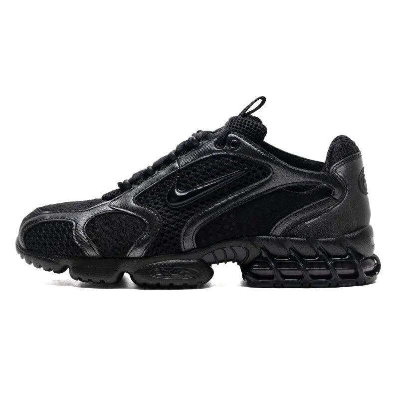 Nike Air Zoom Spiridon Cage 2 New Men's Pure Black Mesh Leather Patchwork Casual Sneakers Hm8497-010