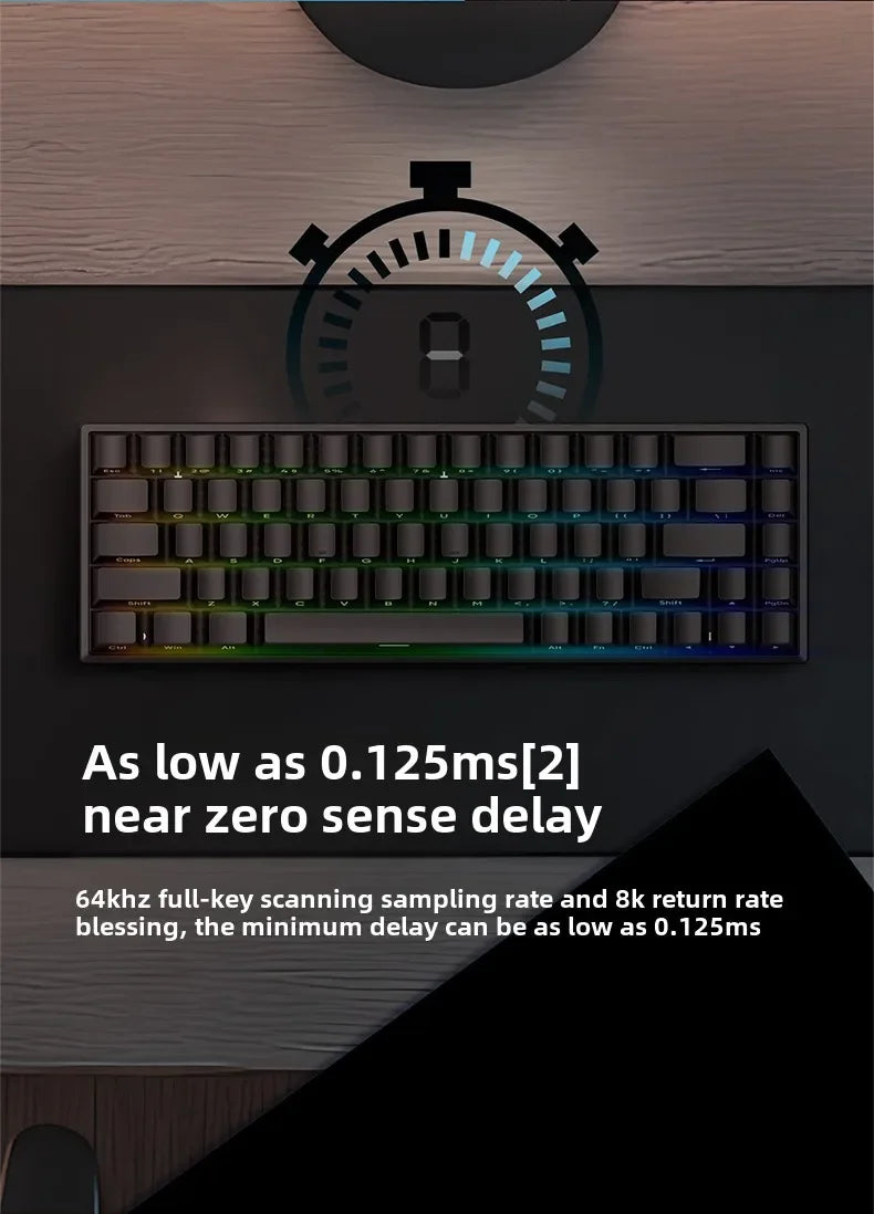 Mars 68 PRO magnetic axis mechanical keyboard gaming keyboard 0 dead zone plug and unplug RGB light wired wireless selectable