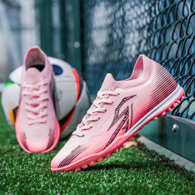 Chaussures de football TF pour adultes, semelle en caoutchouc résistante à l'usure pour terrain synthétique, chaussures de football légères en PU pour hommes, pour matchs sur gazon extérieur