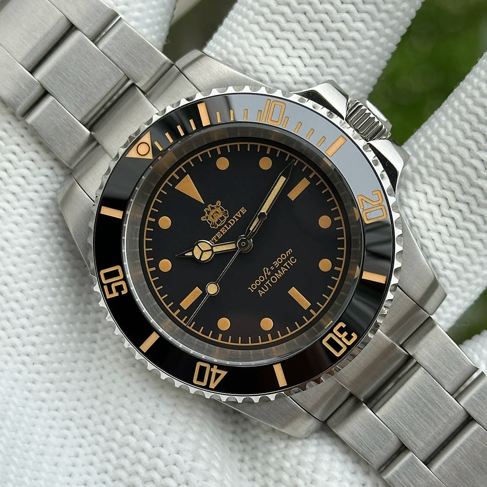 STEELDIVE SD1954V Ceramic Bezel 41MM Stainless Steel Case 300M Waterproof Vintage Luminous NH35 Automatic Men's Dive Watch
