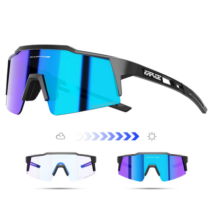 Kapvoe Fotochromowe okulary rowerowe dla mężczyzn Okulary modowe Rower górski Rower szosowy Okulary do jazdy na świeżym powietrzu Okulary sportowe MTB