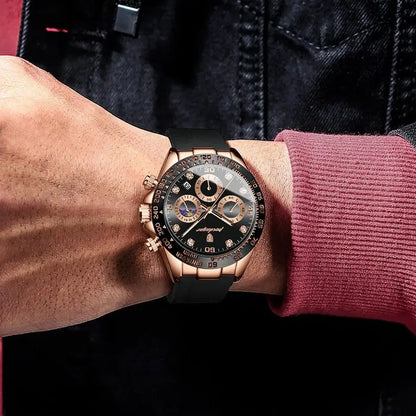 POEDAGAR Fashion High Quality Luxury Men Wristwatch Waterproof Luminous Chronograph Date Quartz Men's Watch Outdoor Man Watches