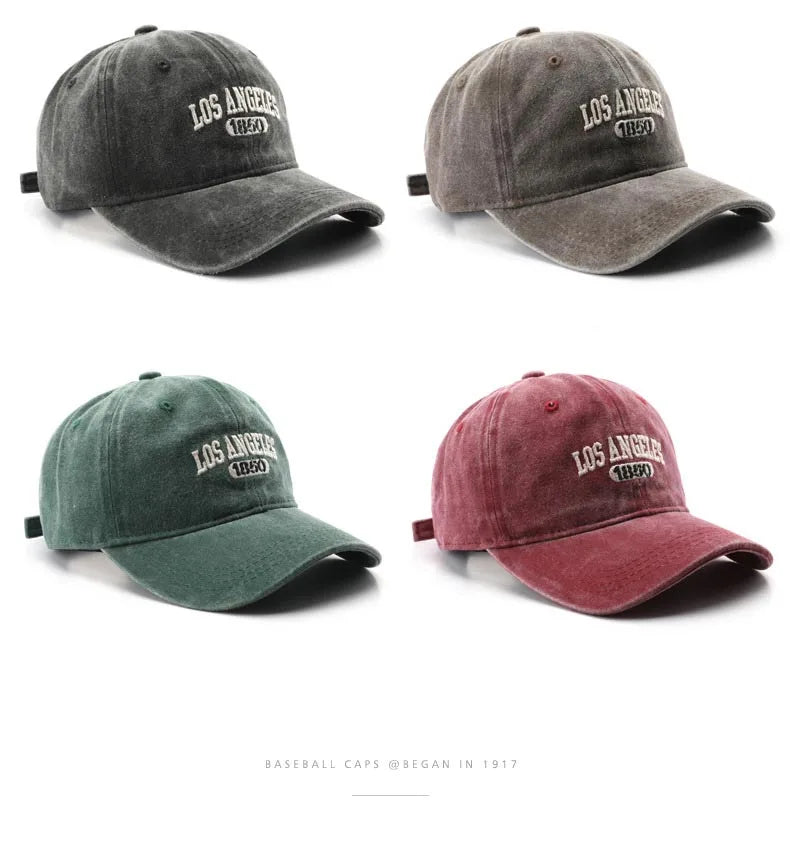Fashion Casual Baseball Cap for Women Men Cotton Soft Top Hats Unisex Los Angeles Embroidery Snapback Hat Hiking Sunscreen Caps