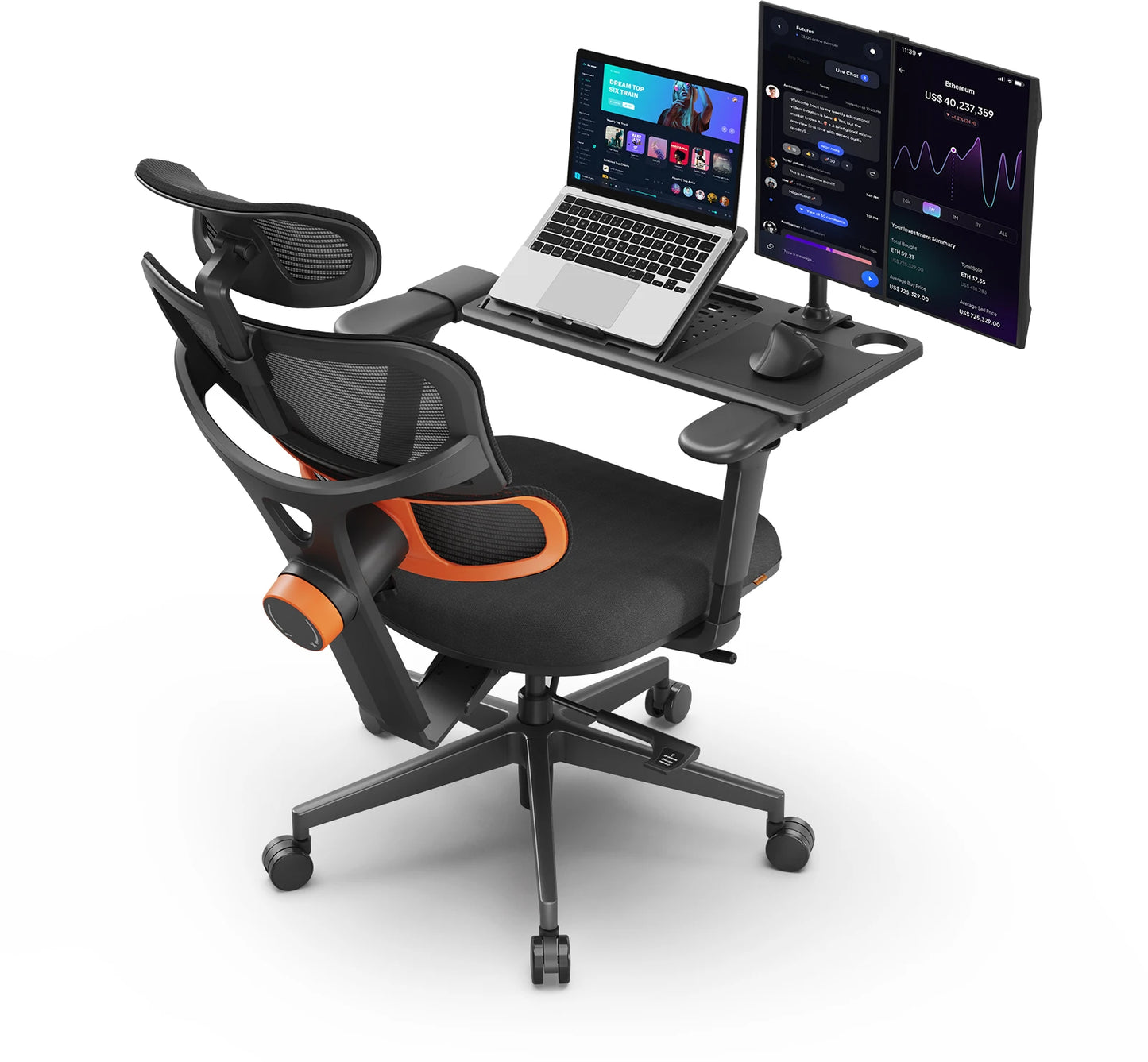 NEWTRAL NT001 Ergonomic Office Chair with Auto-Following Lumbar Support, 3 Recline Angle, Adjustable Backrest Armrest Headrest