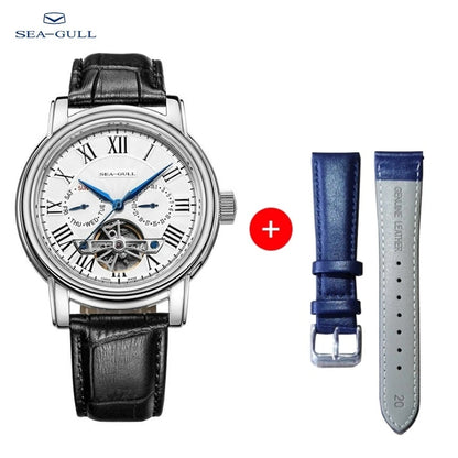2025 New Seagull Men's Watch Automatic Mechanical Wristwatch Multi-Function Hollow Flywheel Business Simple Watch D819.622