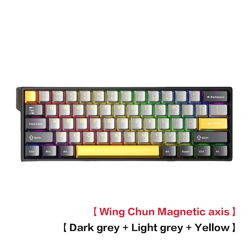 Teclado mecánico personalizado AULA WIN60 HE con conexión por cable, eje magnético RT, para e-sports y juegos, tasa de sondeo de 8K
