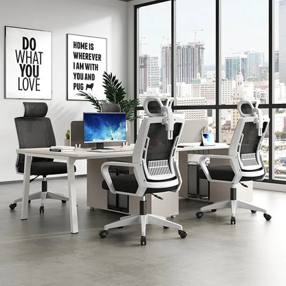 Siège de bureau ergonomique pour la maison : dossier réglable, pivotant, avec soutien lombaire, appui-tête, chaise de gaming