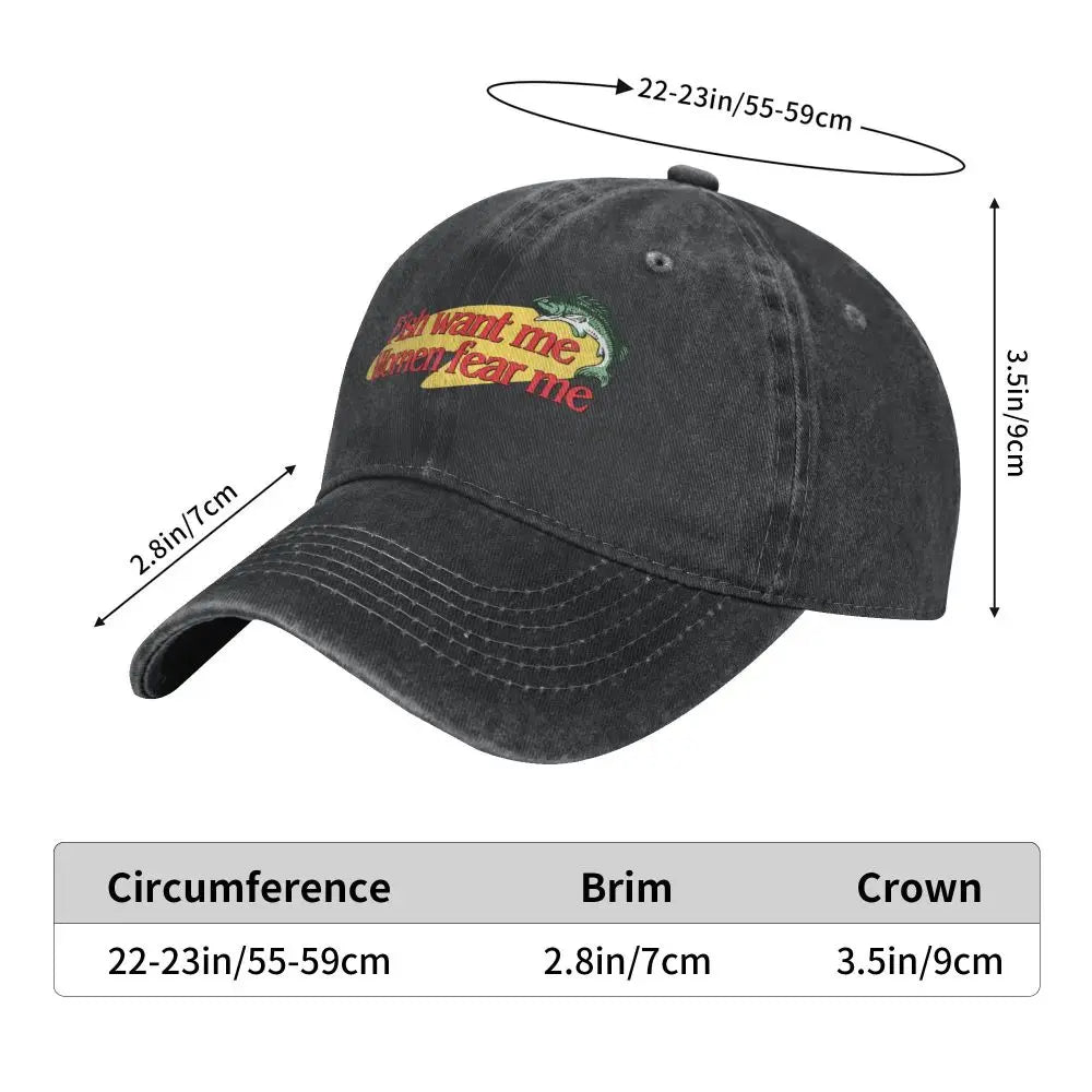«Fish Want Me», «Women Fear Me»: gorras clásicas de béisbol con visera, «Fish Go Fishing», «Fisherman», gorras parasol para hombre y mujer