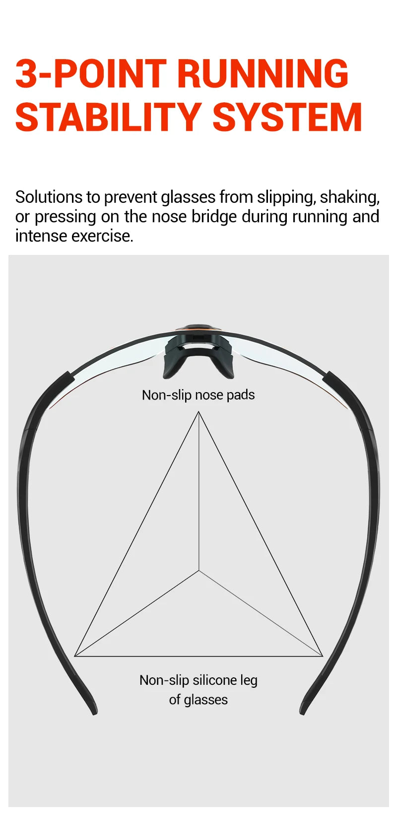 Kapvoe Neue Outdoor-Lauf- und Fahrradbrille, photochrome Sonnenbrille für Damen und Herren, Sportbrille für Marathon und Radfahren, UV400-Schutzbrille