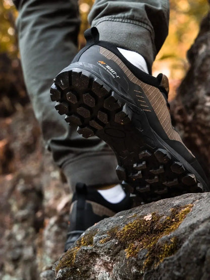 Baasploa Men New Hiking Shoes Outdoor Waterproof Wear Resistant Non Slip Sneakers Male Casual Lightweight Lace-Up Walking Shoes