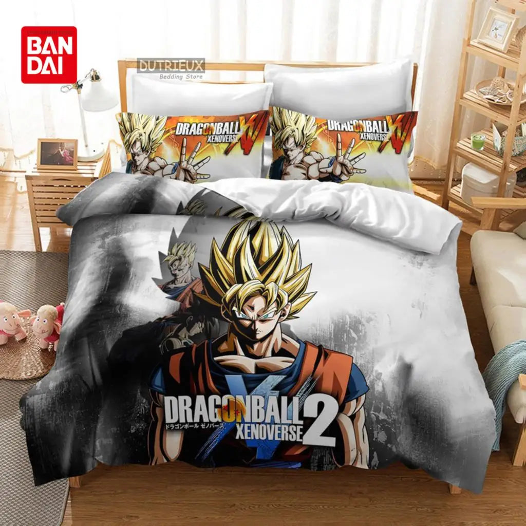 „Bandai Anime“ „Dragon Ball“ patalynės komplektas „Goku“ antklodės užvalkalas, antklodės užvalkalas, „Queen“ ir „King“ dydžių, miegamojo tekstilė, vaikams, berniukams, suaugusiems, dovana