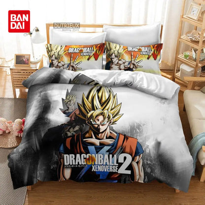 „Bandai Anime“ „Dragon Ball“ patalynės komplektas „Goku“ antklodės užvalkalas, antklodės užvalkalas, „Queen“ ir „King“ dydžių, miegamojo tekstilė, vaikams, berniukams, suaugusiems, dovana