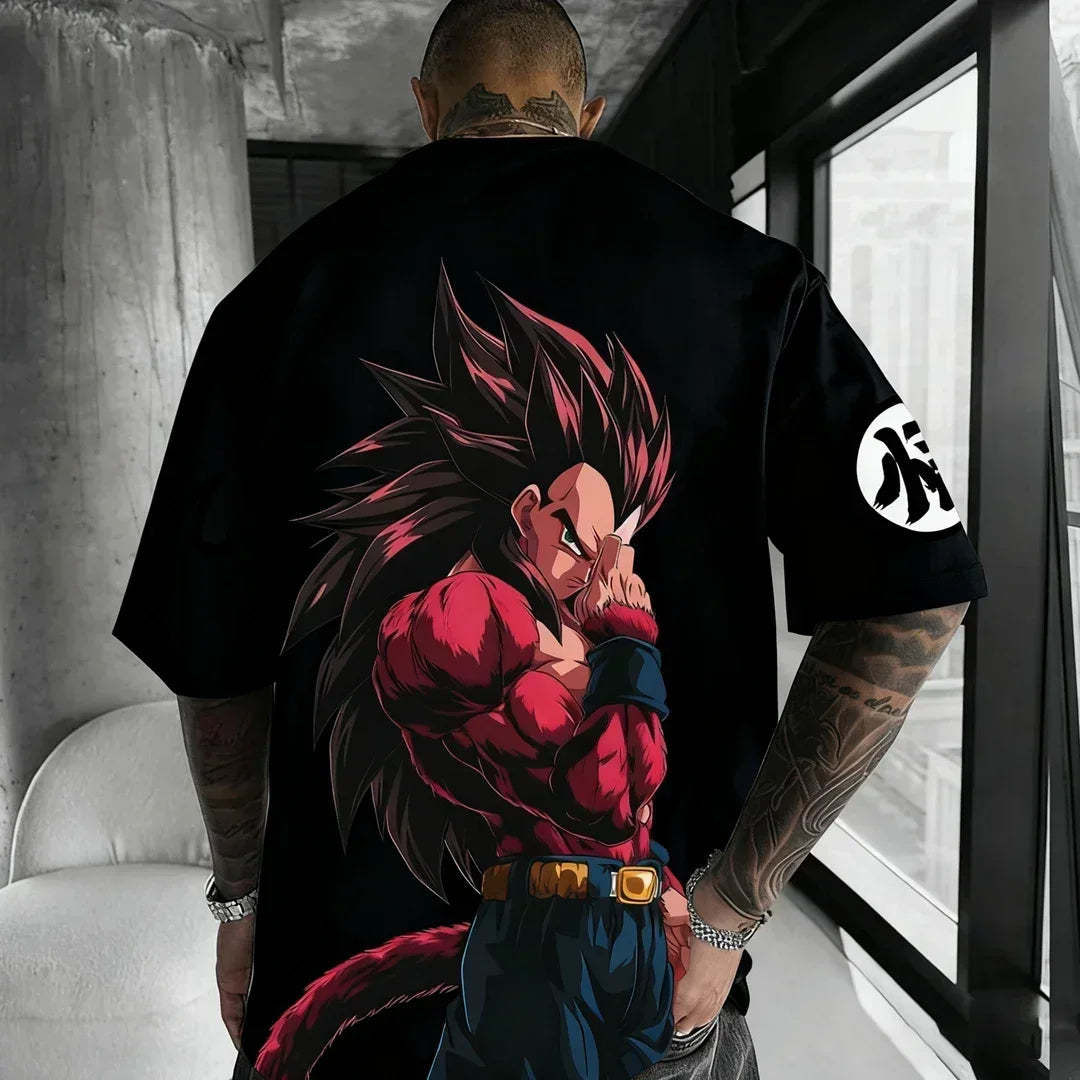 Dragon Ball japán anime-mintás férfi póló, Majin Buu, fiúknak és gyerekeknek, Harajuku, rövid ujjú, Goku póló, nyári ruházat