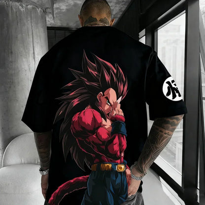Pánske tričko s potlačou z japonského anime Dragon Ball, Majin Buu, chlapčenské, detské, Harajuku, s krátkym rukávom, detské tričko Goku, letné oblečenie