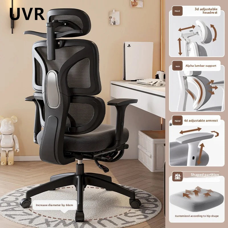 UVR Gaming Computer Chair Lift Adjustable Boss Backrest Stool Ergonomic Design Armchair Sponge Cushion Mesh Office Chair