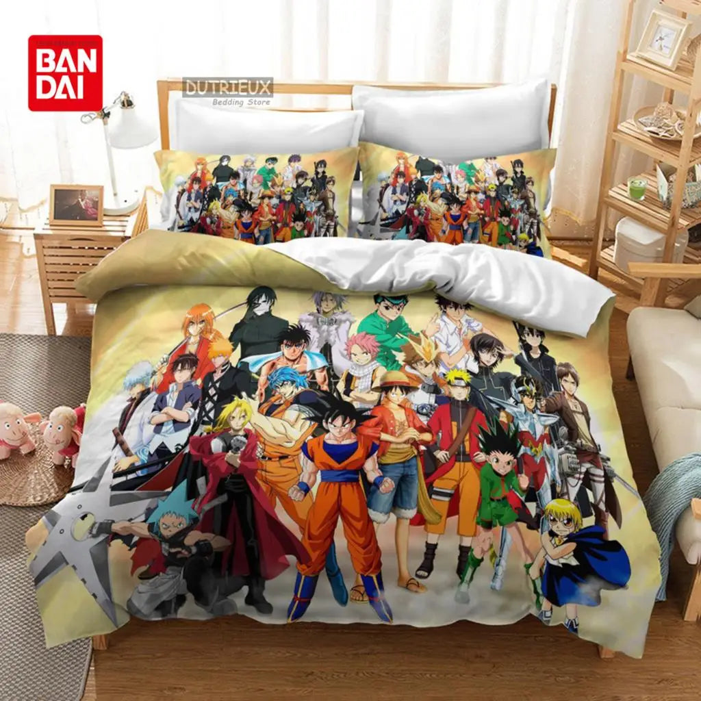 „Bandai Anime“ „Dragon Ball“ patalynės komplektas „Goku“ antklodės užvalkalas, antklodės užvalkalas, „Queen“ ir „King“ dydžių, miegamojo tekstilė, vaikams, berniukams, suaugusiems, dovana