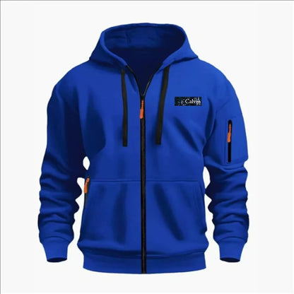 Men's Sweatshirts with Zipper Pockets Thin Solid Color Half Tracksuit Casual Outdoor Hooded Tracksuit Long Sleeves Jacket Coats